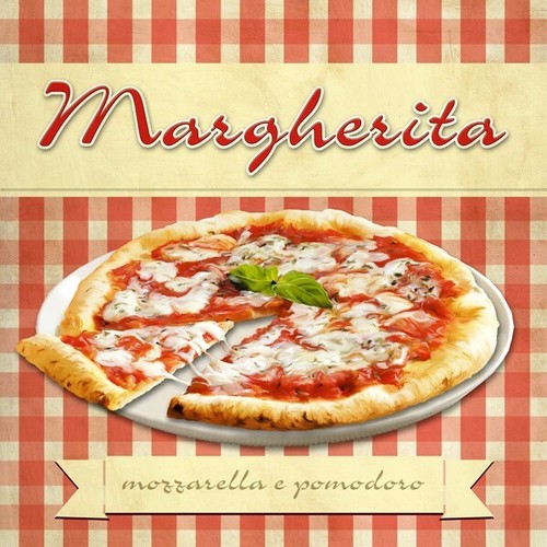 Quadro pizza margherita - pizza,