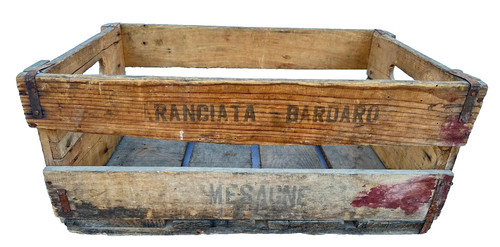 Cassa legno vintage aranciata - cassa,
